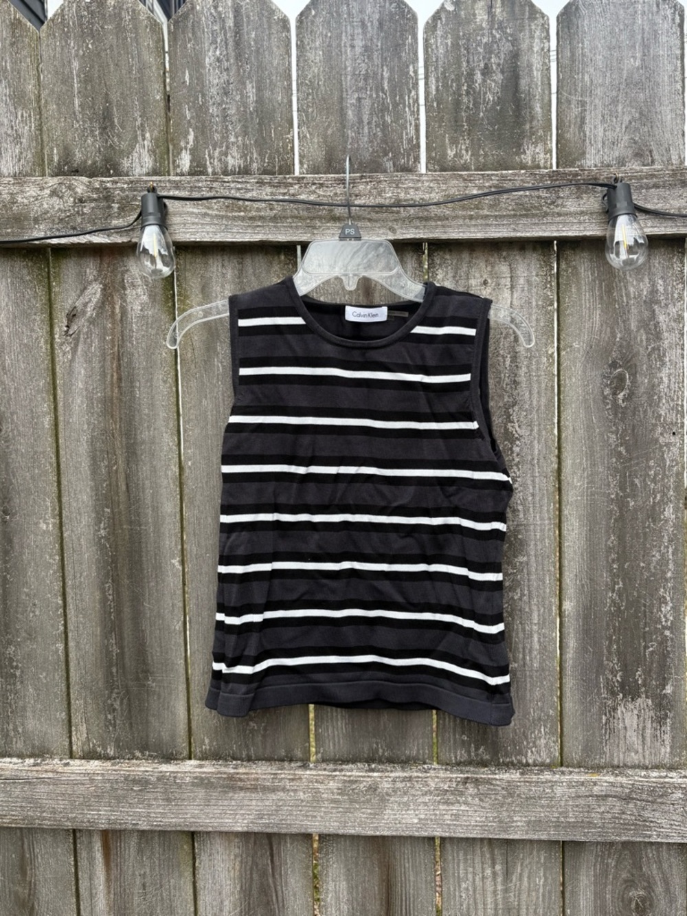 Calvin Klein Black & White Striped Tank Top
